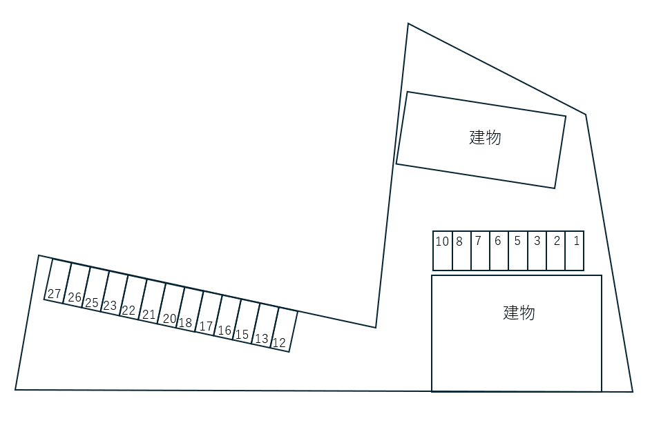 クレール新治 A・B別駐車場の駐車配置図