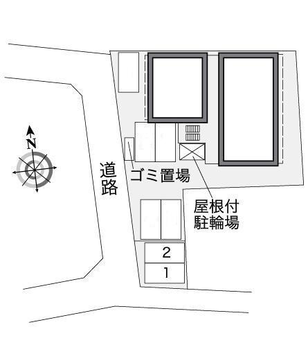 呑山(27687) 敷地外駐車場の駐車配置図