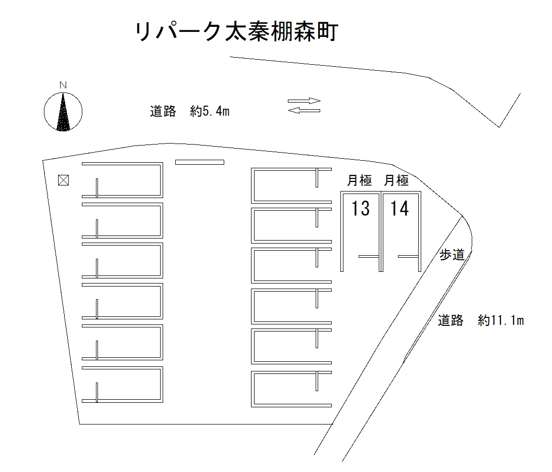 太秦棚森町の駐車配置図
