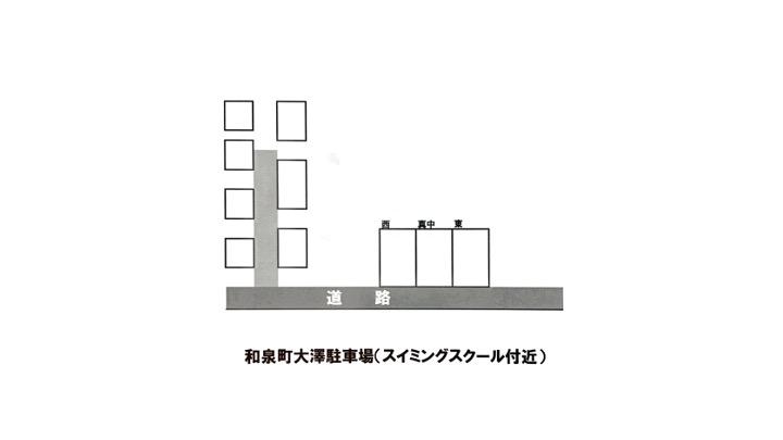 和泉町大澤駐車場(不動沼・東松山スイミングスクール付近)の駐車配置図