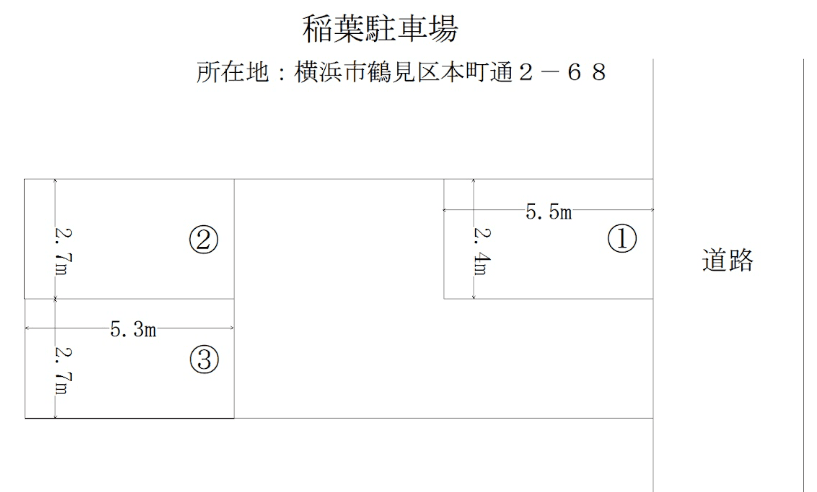 稲葉駐車場の駐車配置図