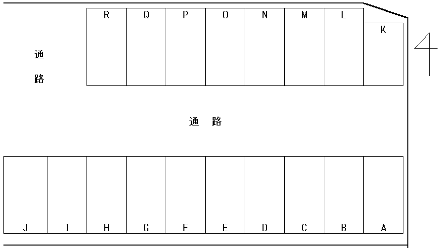 中岩田三丁目 大橋パーキングの駐車配置図