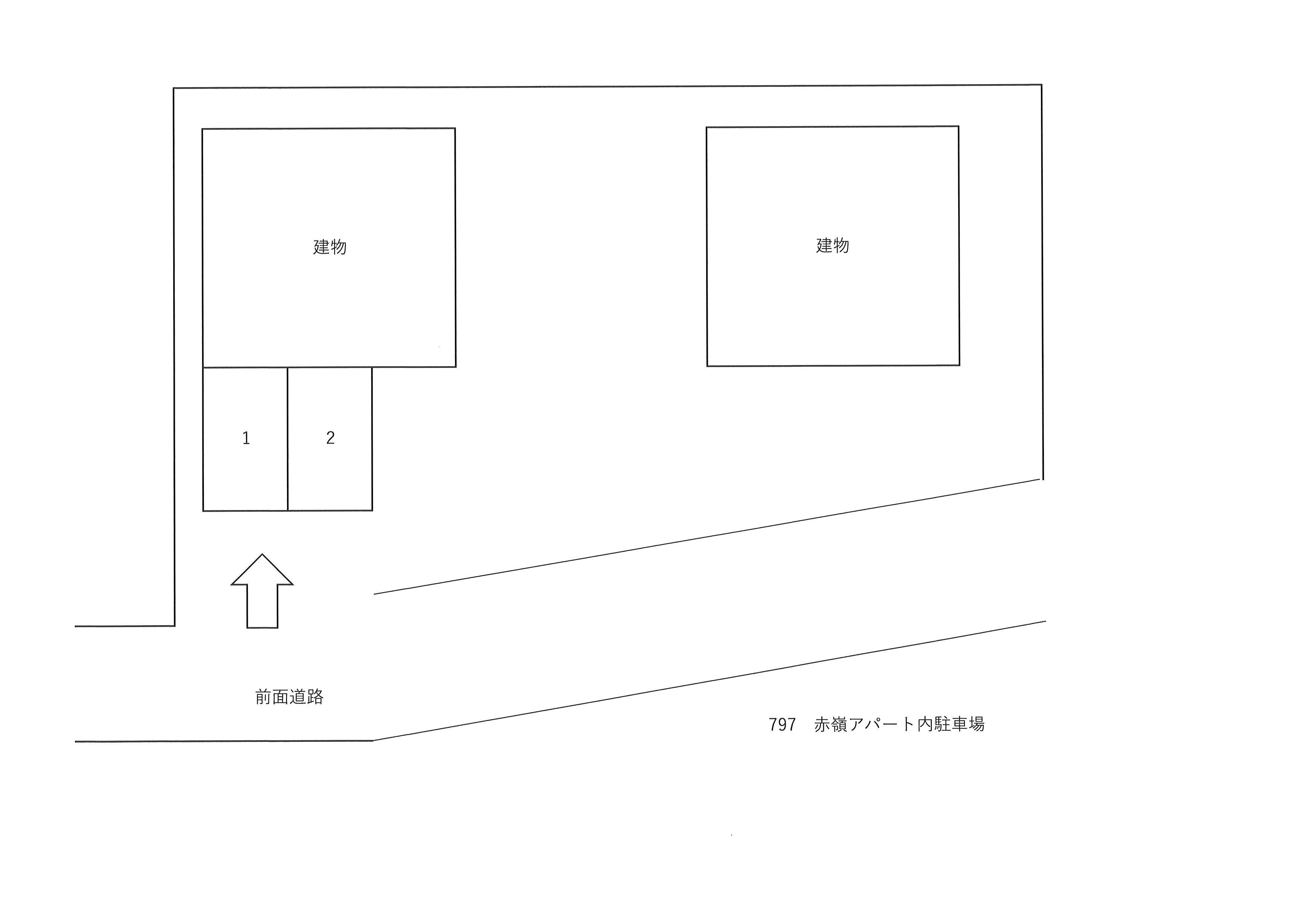赤嶺アパート敷地内駐車場の駐車配置図