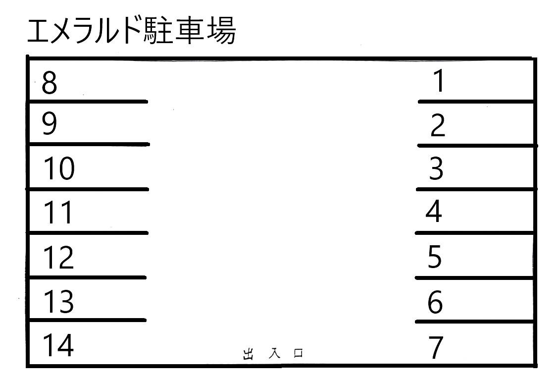 エメラルド駐車場の駐車配置図