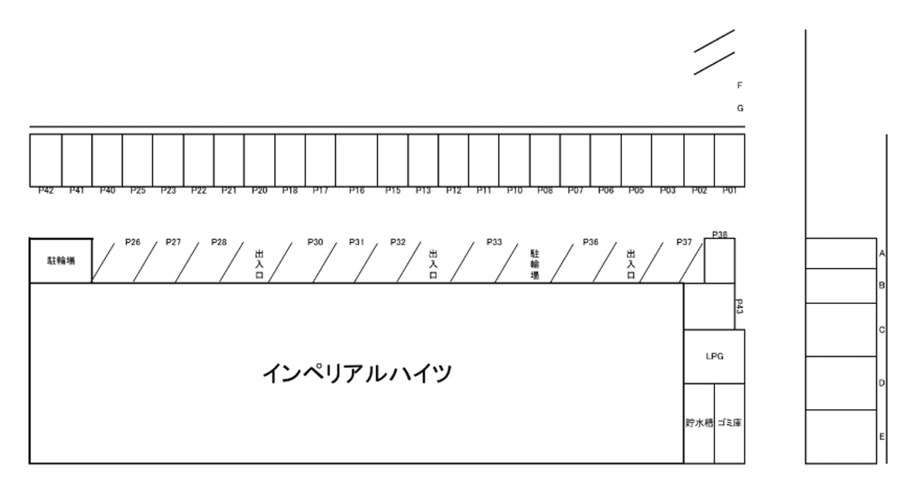 インペリアルハイツの駐車配置図