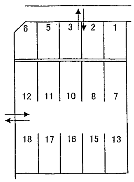 野畑パーキングの駐車配置図