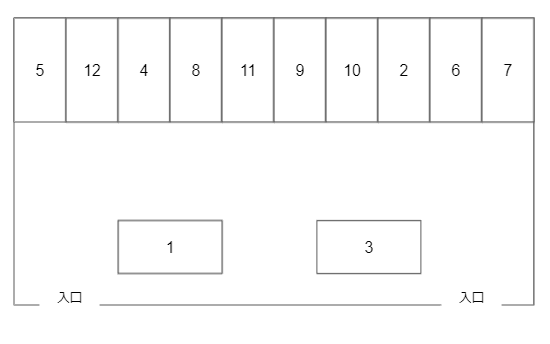 山手町駐車場の駐車配置図