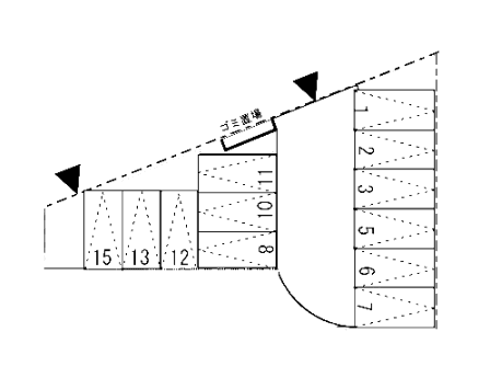 カサベルデ桜街道駐車場の駐車配置図
