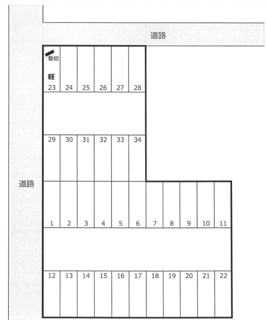 西尾第一パーキングの駐車配置図