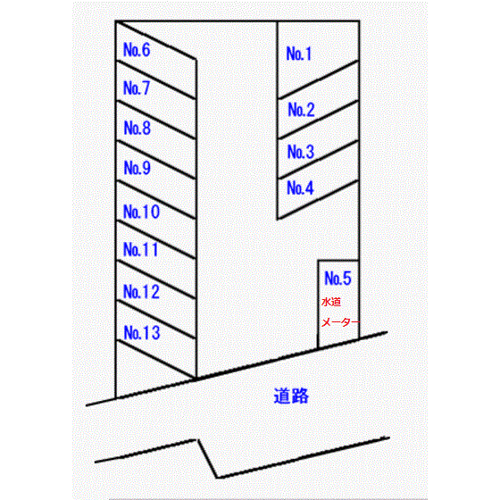 PD白井古庄3丁目駐車場の駐車配置図