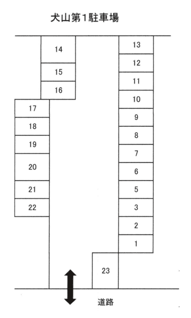 犬山第1駐車場の駐車配置図