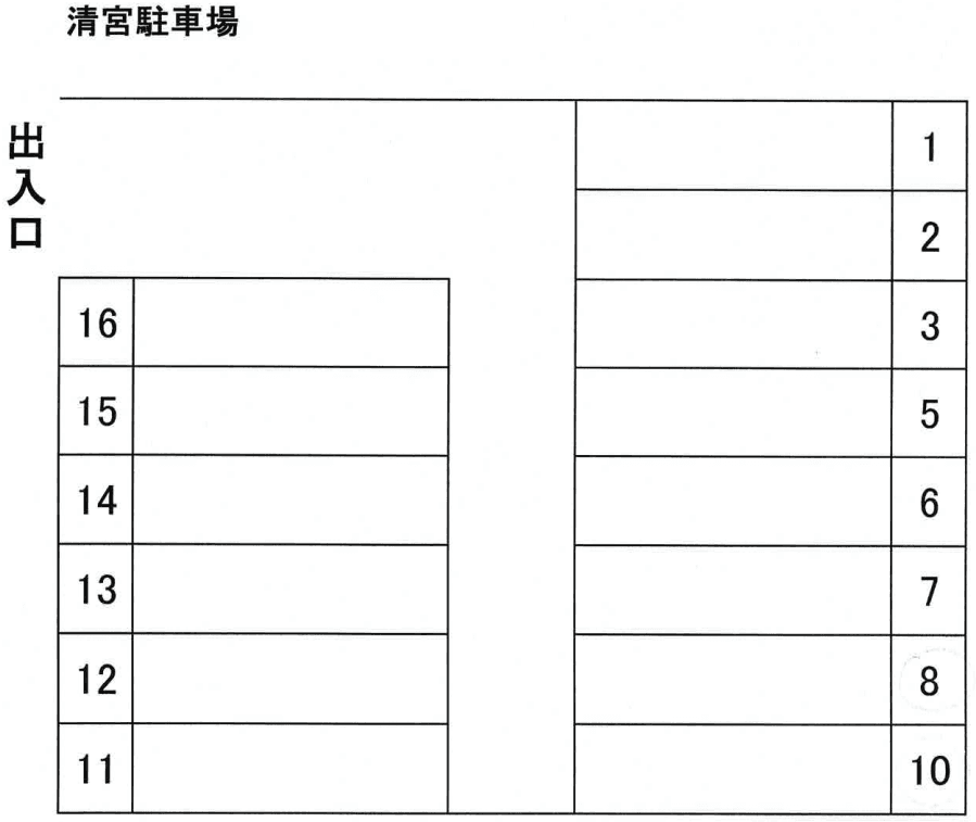 清宮駐車場の駐車配置図