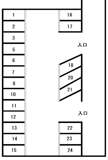 春日小北駐車場の駐車配置図