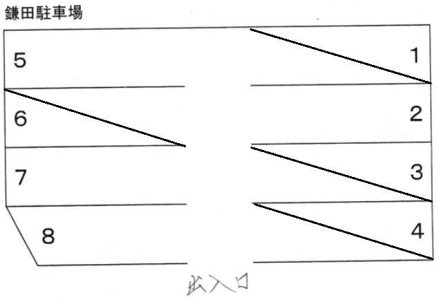 鎌田駐車場の駐車配置図