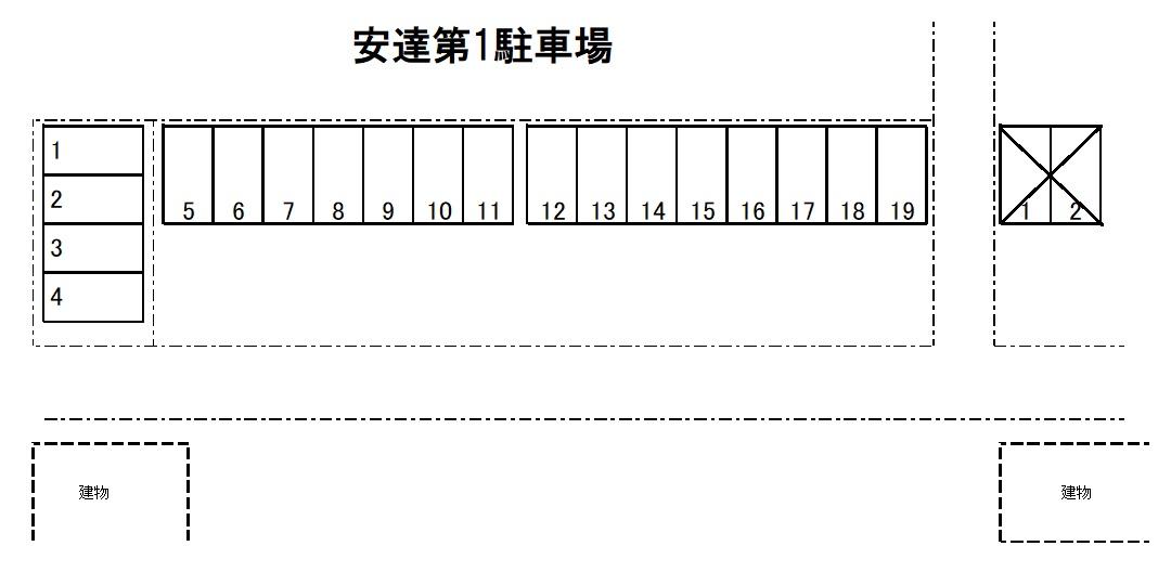 安達第1駐車場の駐車配置図