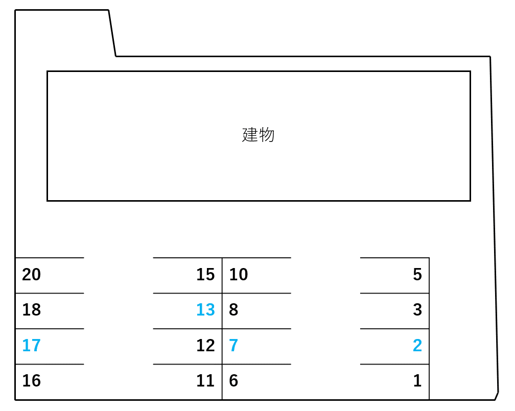 ダンデライオン B別駐車場の駐車配置図