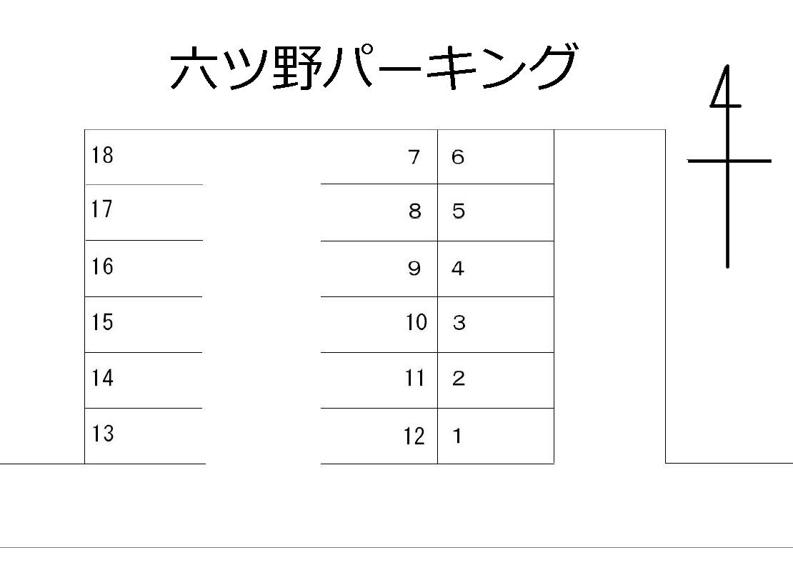 六ツ野パーキングの駐車配置図