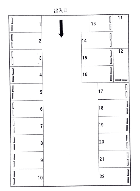 ザ・パーク菜園二丁目3の駐車配置図