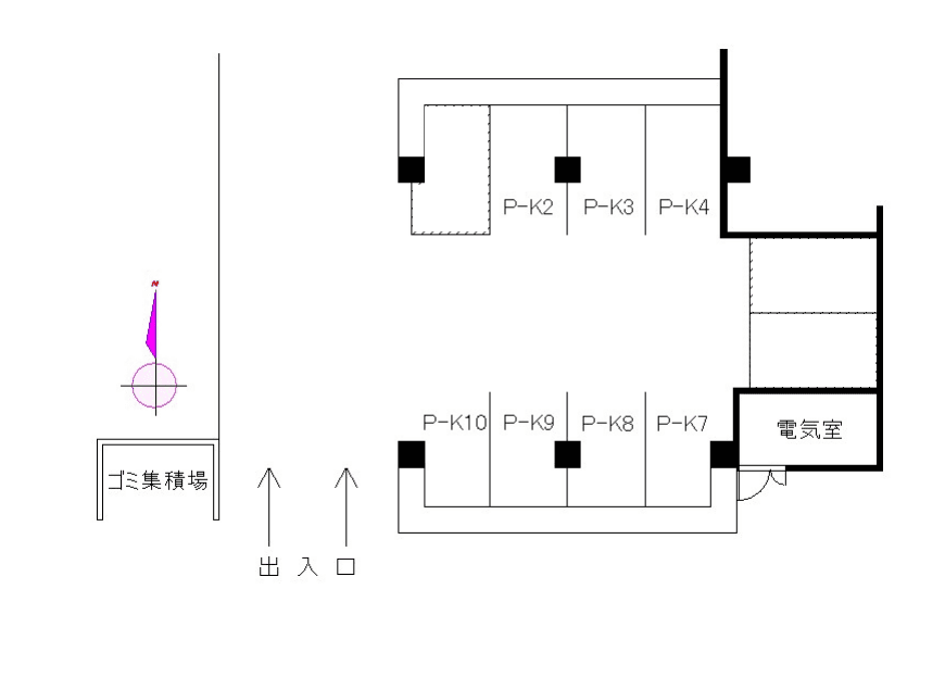 ヴィーヴル草加旭町の駐車配置図