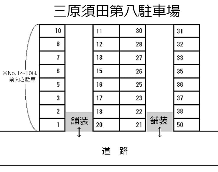 三原須田第八駐車場の駐車配置図