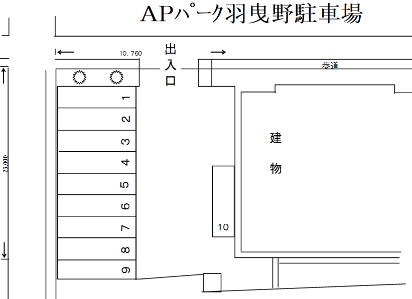 APパーク羽曳野の駐車配置図