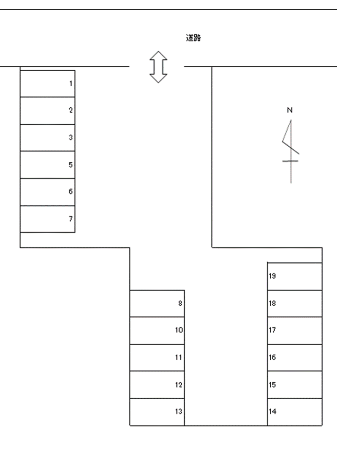 上半田農業生産組合駐車場の駐車配置図