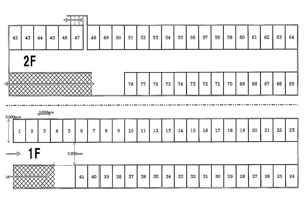 公園前駐車場の駐車配置図