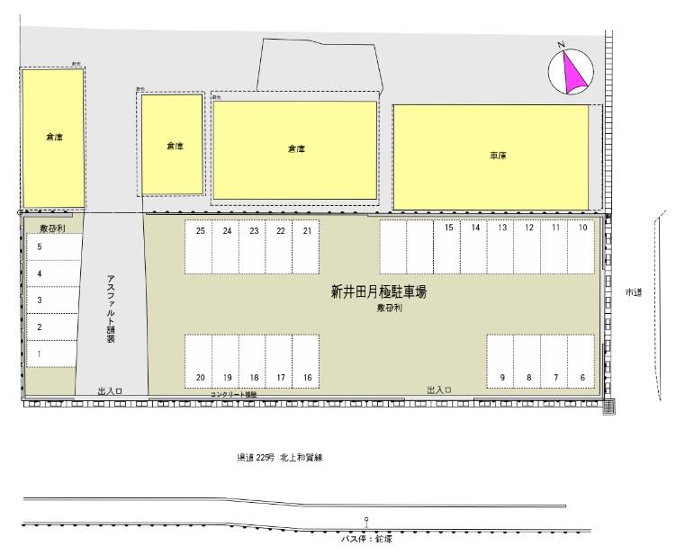 新井田月極駐車場の駐車配置図