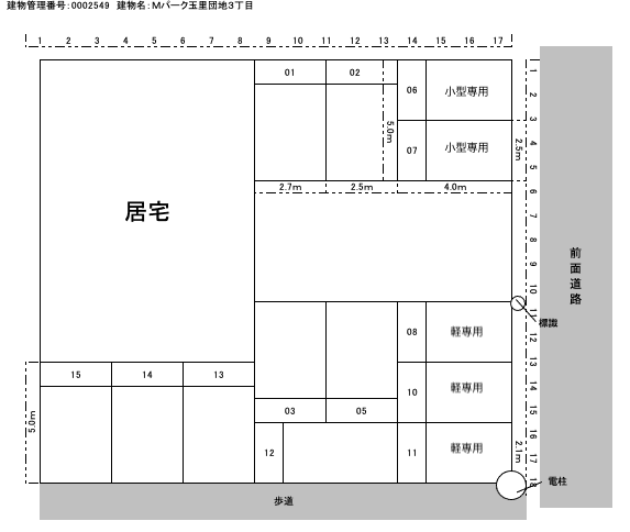 Mパーク玉里団地3丁目の駐車配置図