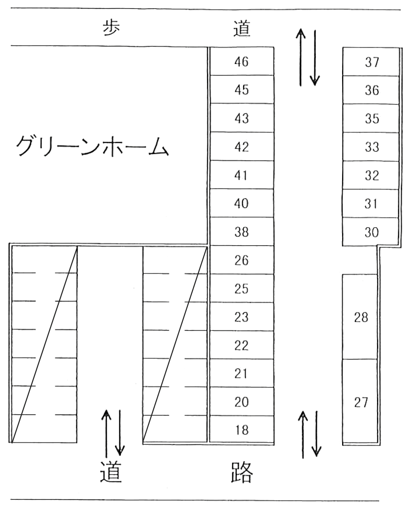 第一岡野Pの駐車配置図