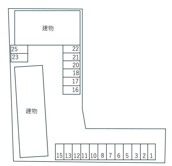 Casa Famille Aの駐車配置図