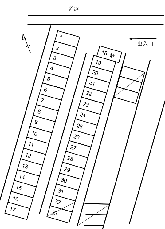 三宅月極駐車場の駐車配置図
