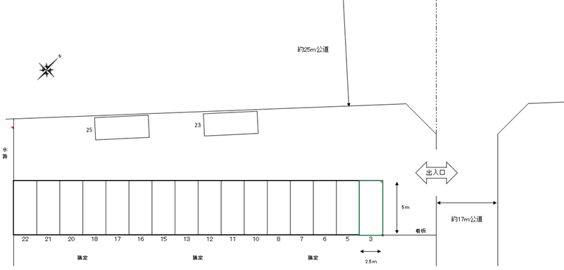 P-90駐車場の駐車配置図