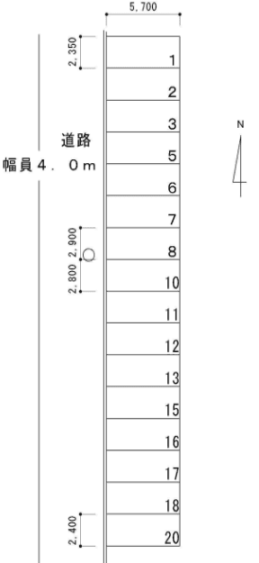 中嶋・橋本モータープールの駐車配置図