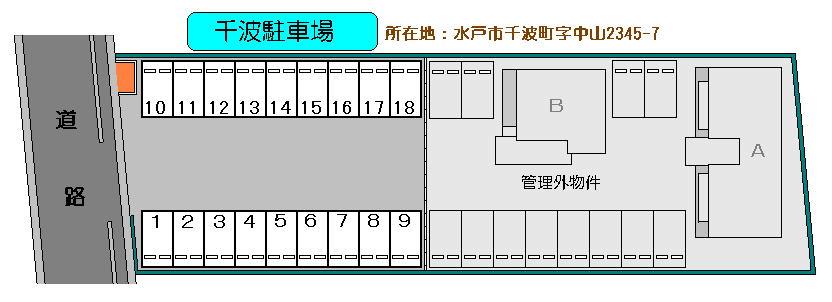 千波駐車場の駐車配置図