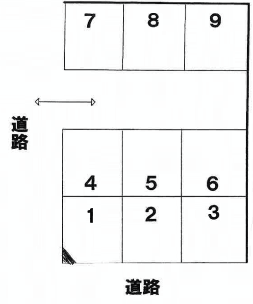 植松駐車場の駐車配置図