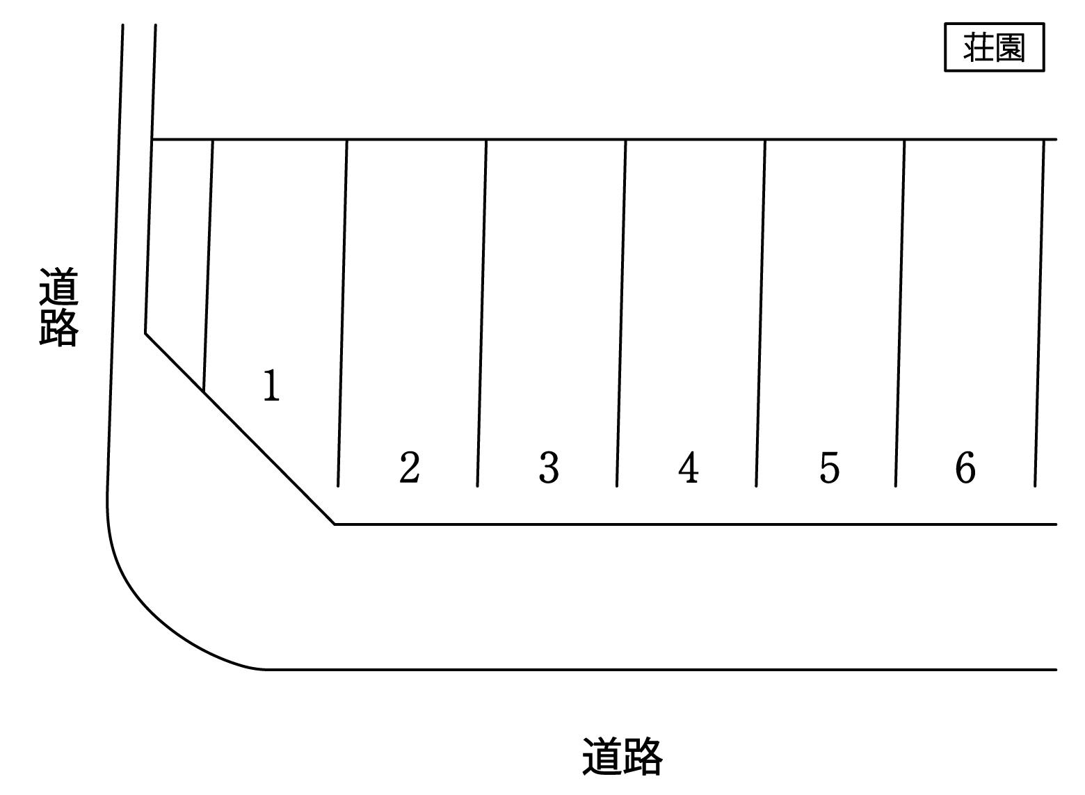 荘園センターパークの駐車配置図