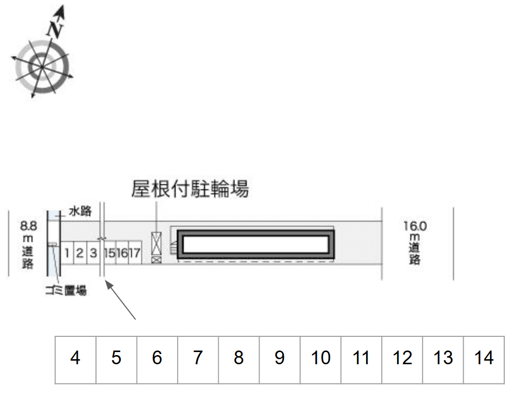 プレミール(17116)の駐車配置図