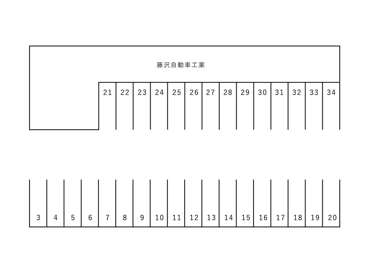 下藤沢中林駐車場の駐車配置図