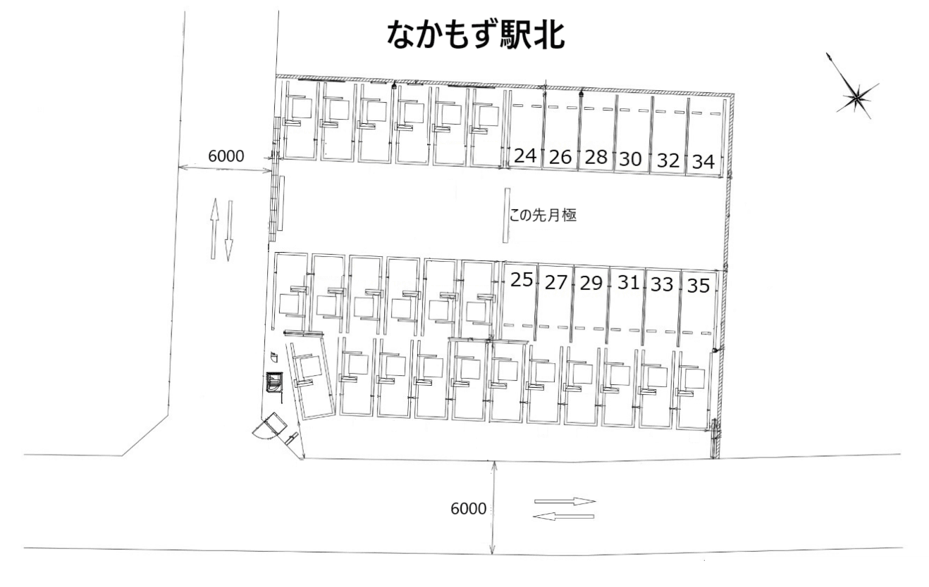 なかもず駅北の駐車配置図