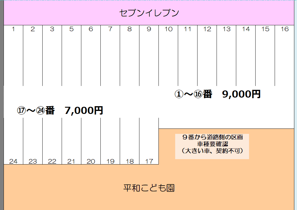 ドレミ駐車場の駐車配置図