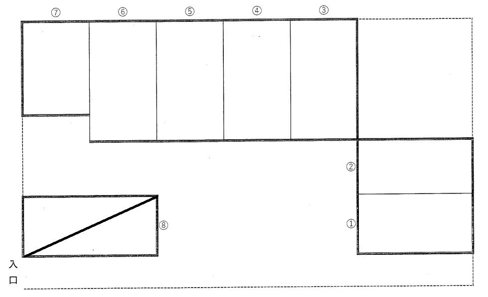 東大谷月極駐車場の駐車配置図