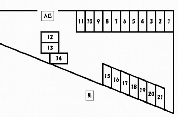 深田駐車場の駐車配置図