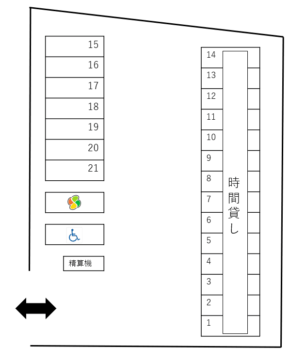 コモディイイダ西保木間店の駐車配置図