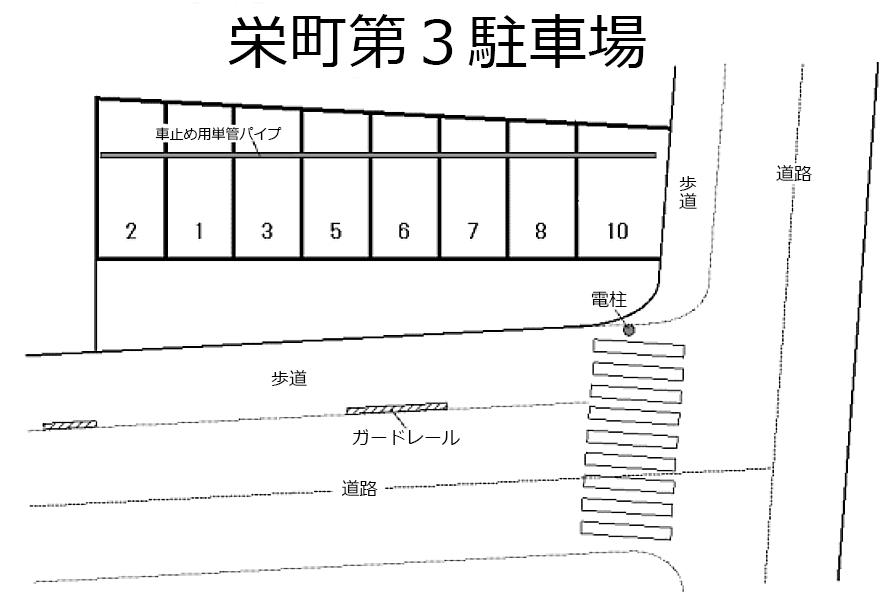 栄町第3駐車場の駐車配置図