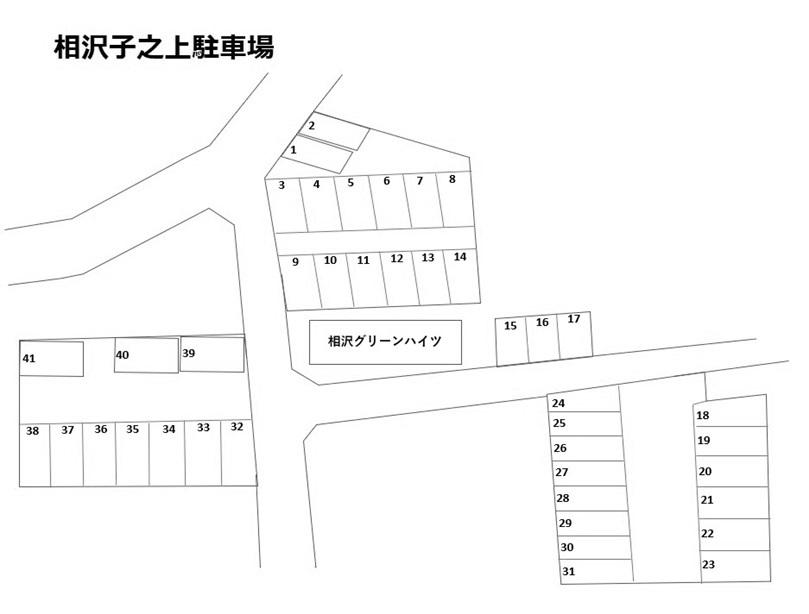 相沢子之上駐車場の駐車配置図