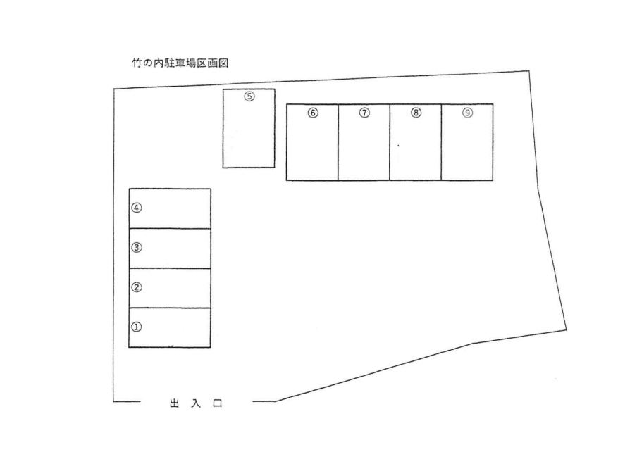 竹の内駐車場の駐車配置図
