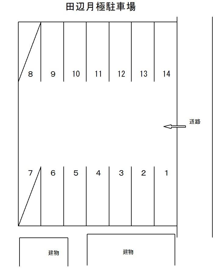 田辺月極駐車場の駐車配置図