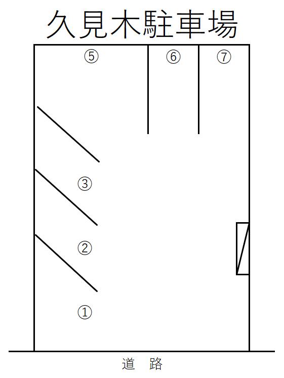 久見木駐車場の駐車配置図
