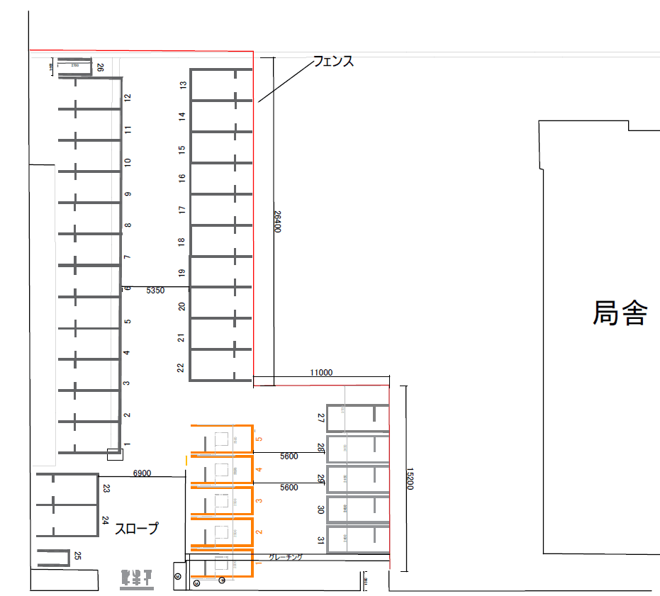 船穂駐車場の駐車配置図
